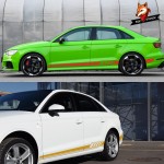 Car Door Side Skirt Sticker Car Side Skirt Door Body Waist Decal Line Sticker Accessories For Audi